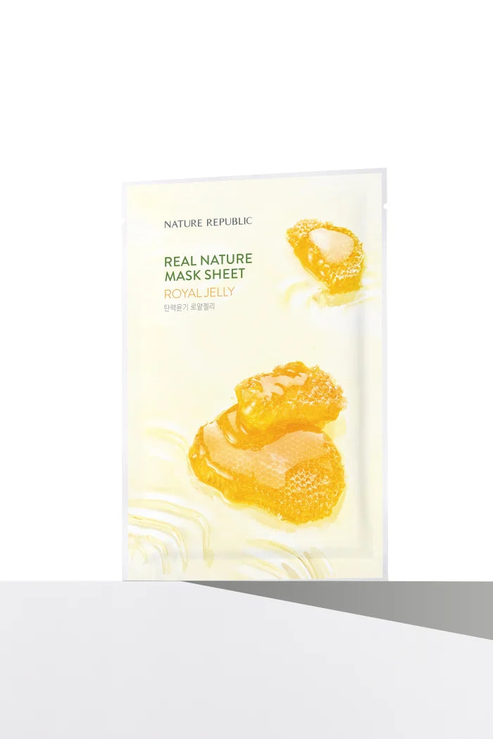 Real Nature Royal Jelly Mask Sheet - Masca de fata cu extract de Laptisor de Matca