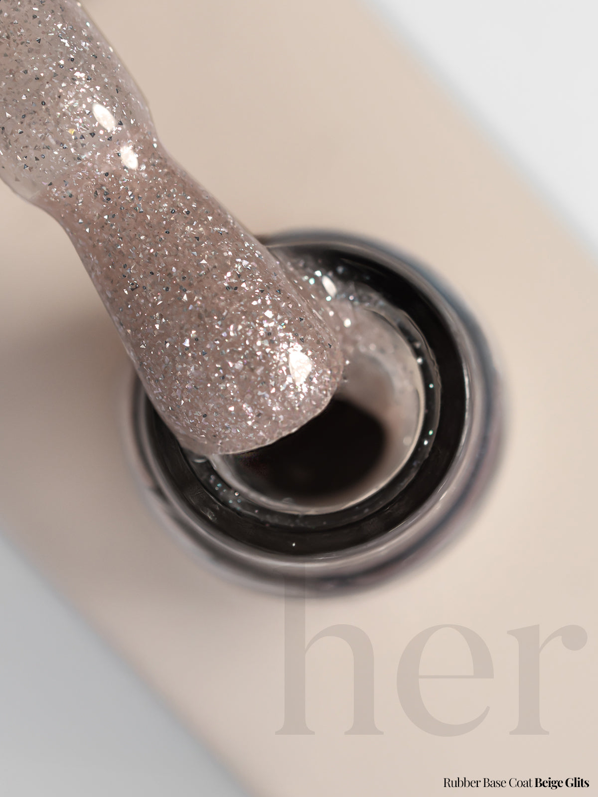 Rubber Base Coat BEIGE GLITS