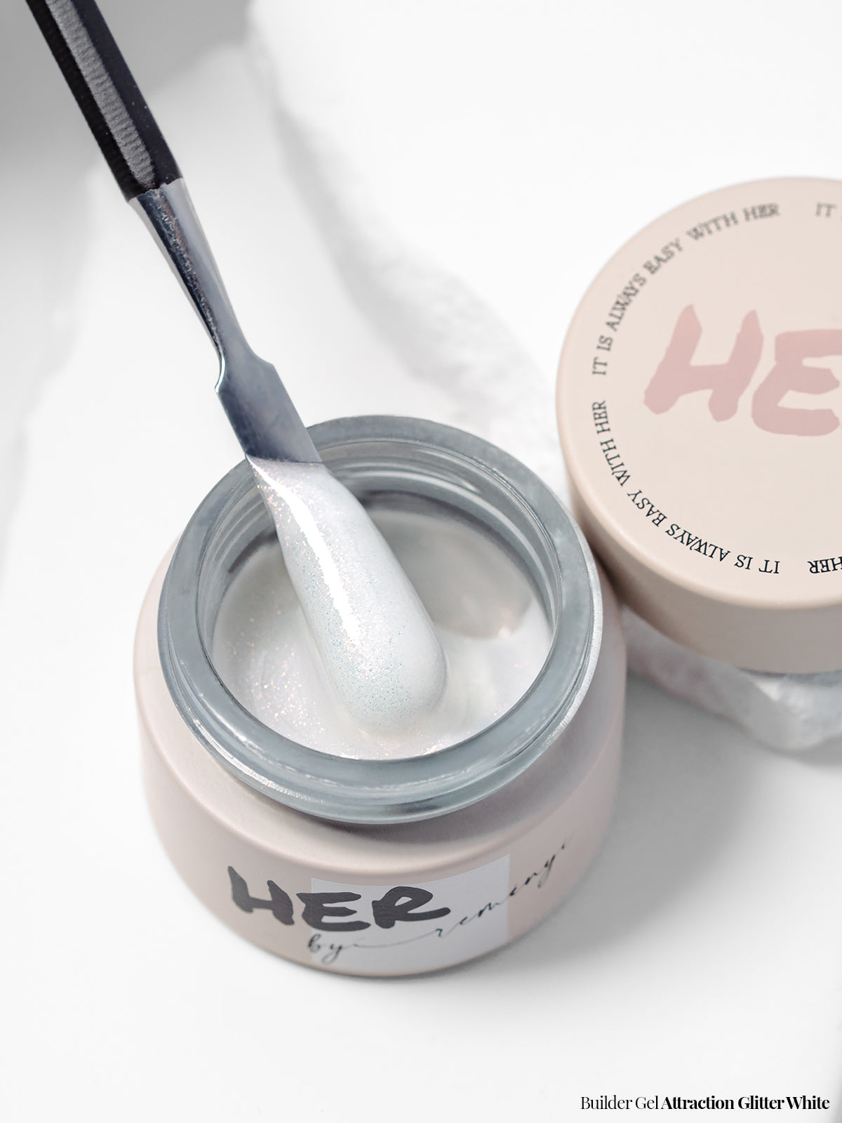 Builder Gel ATTRACTION GLITTER WHITE - HER